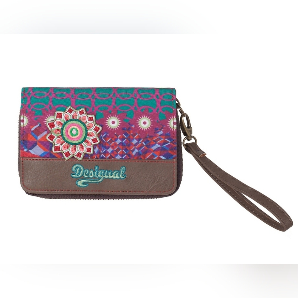 Desigual Multicolor Annelise Zip Wallet Wristlet Gently Used
